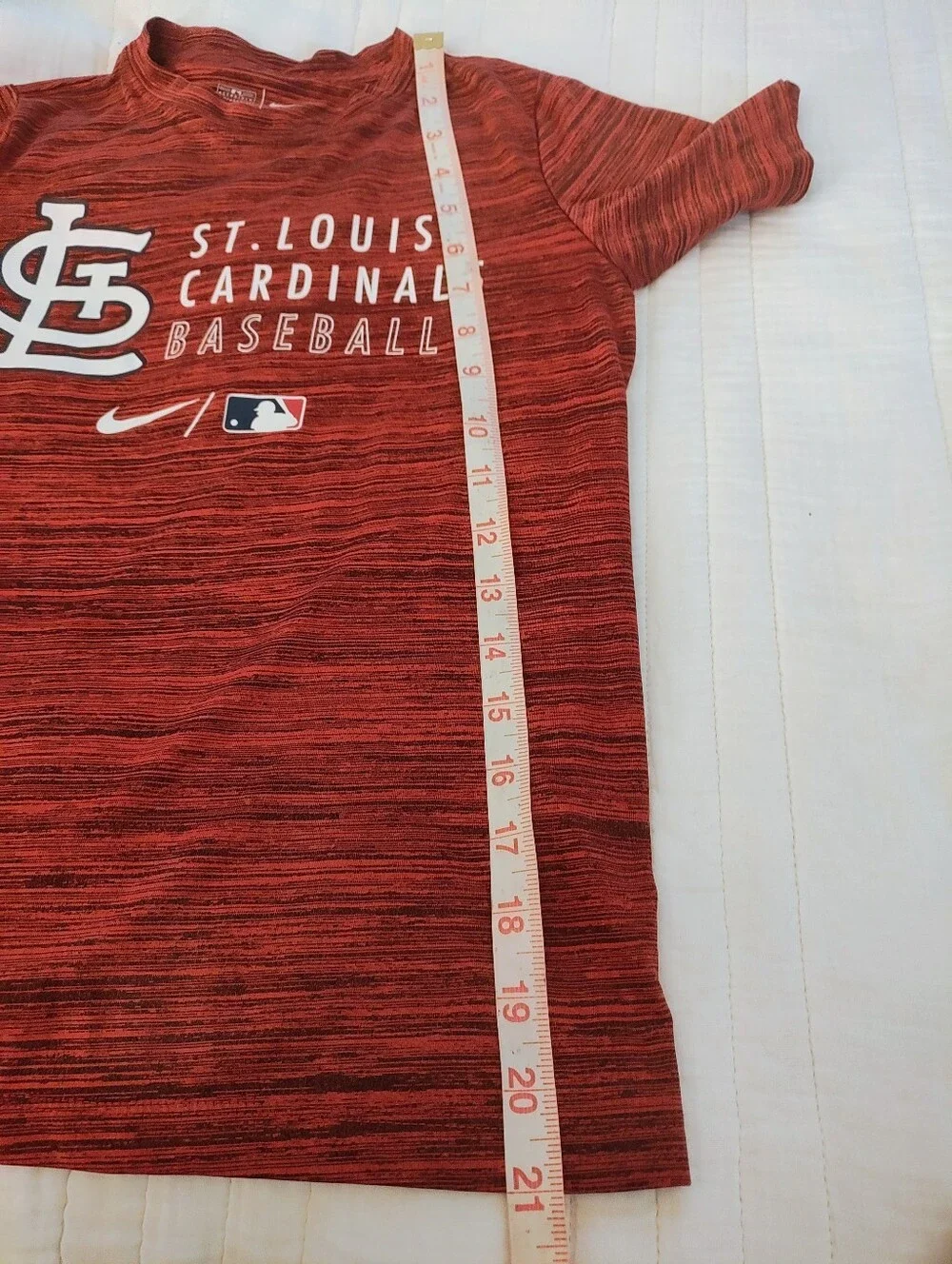 Nike St. Louis Cardinals Youth Small 8 Dri-FIT MLB Baseball Red Heather Tee